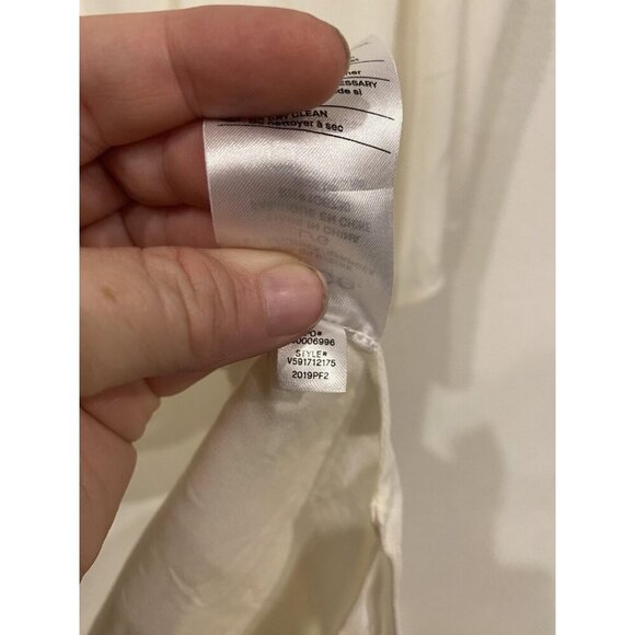 Vince Blouse Womens Large Silk Blend Short Sleeve Draped Relaxed Top VS91712175 - Picture 5 of 6